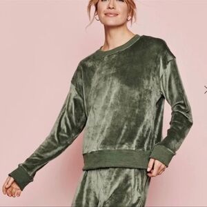 Summersalt Plush Green Velour Relaxed Crew Matching Set